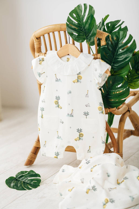 Safari-Themed Baby Girl Romper