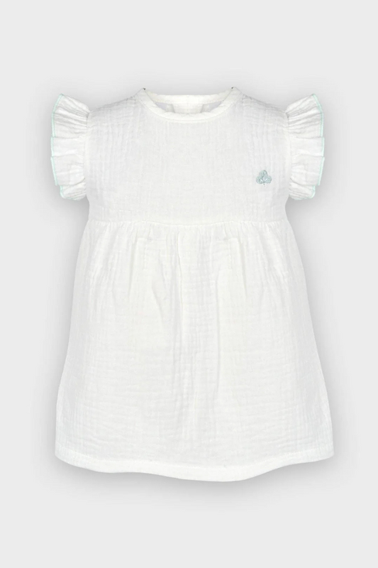 Organic Cotton Baby Dress with Frill Sleeves